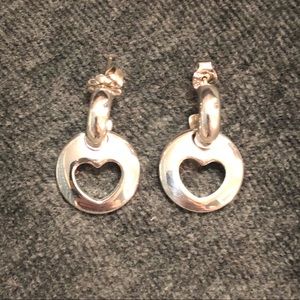 Authentic sterling silver heart stencil earrings